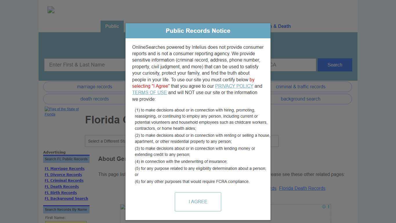 Florida Genealogy Records Search Directory